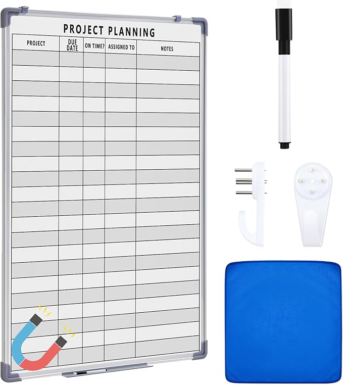 Lincia Project Planning Dry Erase Whiteboard Magnetic Dry Erase Board by Lincia