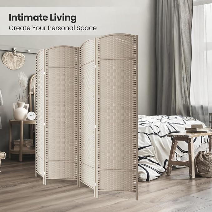 Cocosica 4 Panel Room Divider, 6Ft Folding Privacy Screen, Tall - Image 4