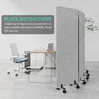 Soundproof Room Divider with Wheels, 66in Office Dividers - Image 2