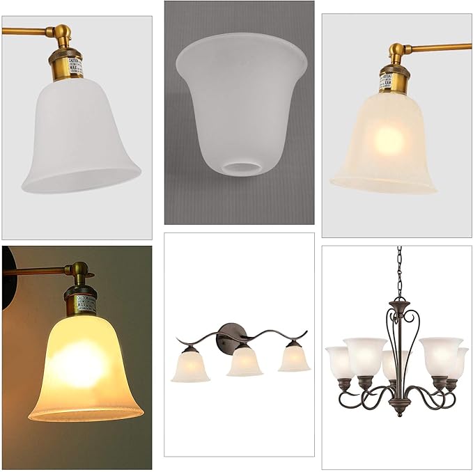 Eumyviv 4 Pack Bell Shaped Frosted Glass Lamp Shade Replacement - Image 4