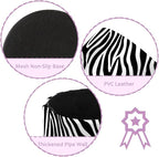 Leather Pen Holder for Desk Zebra Print Pencil Cup Desktop Organizer Makeup - Image 2