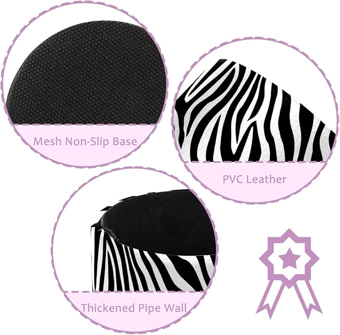 Leather Pen Holder for Desk Zebra Print Pencil Cup Desktop Organizer Makeup - Image 2