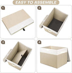 Bagnizer Large 22 Quart Linen Fabric Foldable Storage Bin Cube Organizer Basket - Image 3
