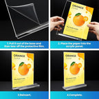 Acrylic Sign Holder 5x7, 11 Pack Clear TableTop Sign Holder-Sided, Plastic - Image 3