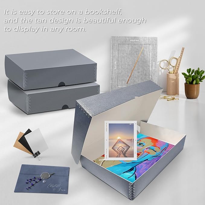 Lineco, 11x17 Clamshell Archival Folio Storage Box, Acid-Free - Image 6