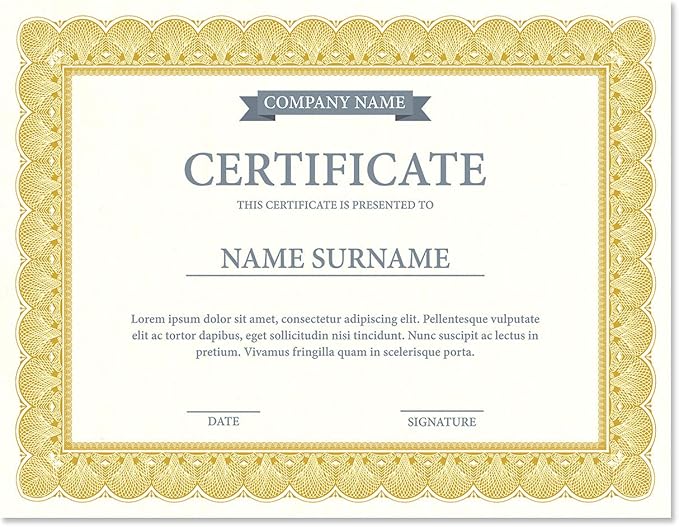 Elite Gold & White Parchment Certificate Papers - Image 3