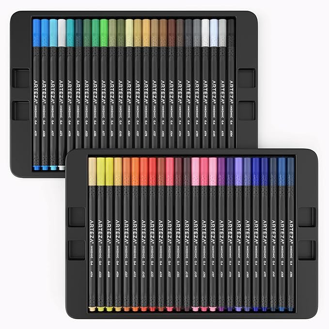ARTEZA Inkonic Fineliners Pens, 0.4 mm Fine Tip Markers, Water-Based Art Pens - Image 8