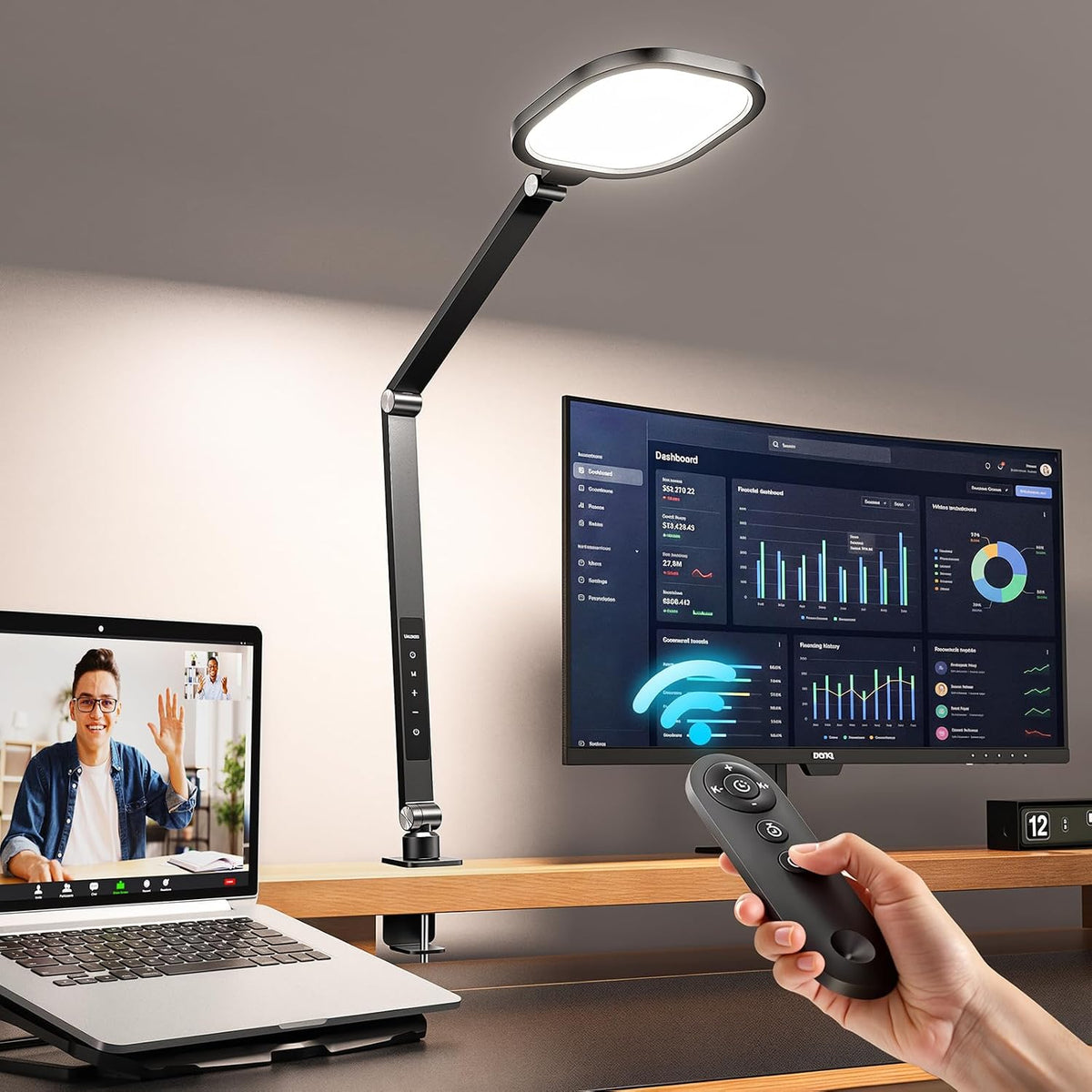 litones remote led desk lamp with clamp, 2000lm, main product view