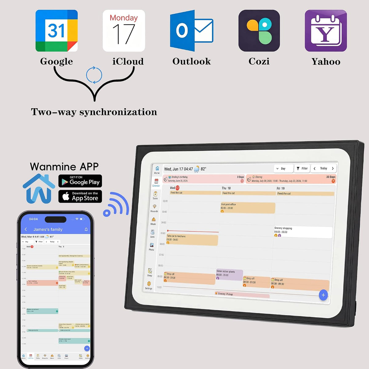 10.1" Smart Digital Calendar wall touch screen Electronic Family Planner