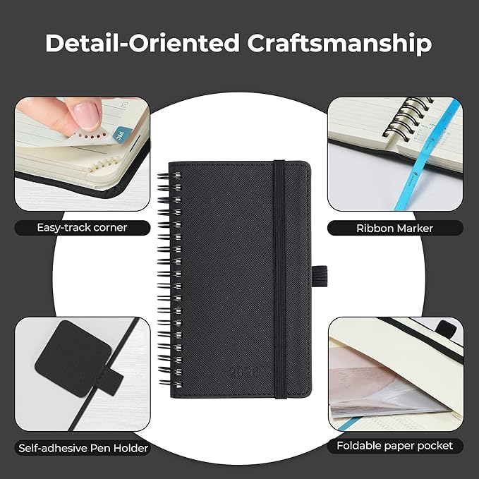 IN-LUXPRO Planner 2026 Daily Weekly and Monthly, 6.5"x3.75", 12 Months Spiral - Image 6