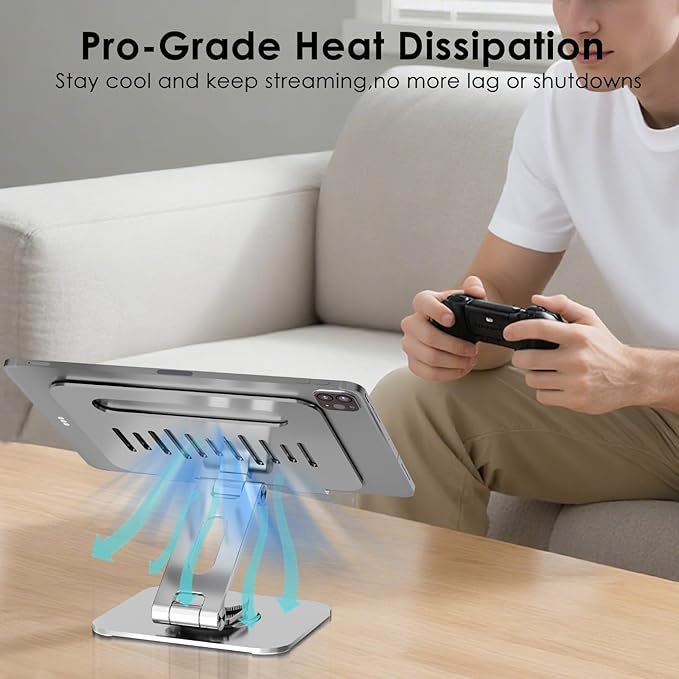 Gorablix Tablet Stand for Desk, 360° Swivel for iPad Holder, Aluminum - Image 6