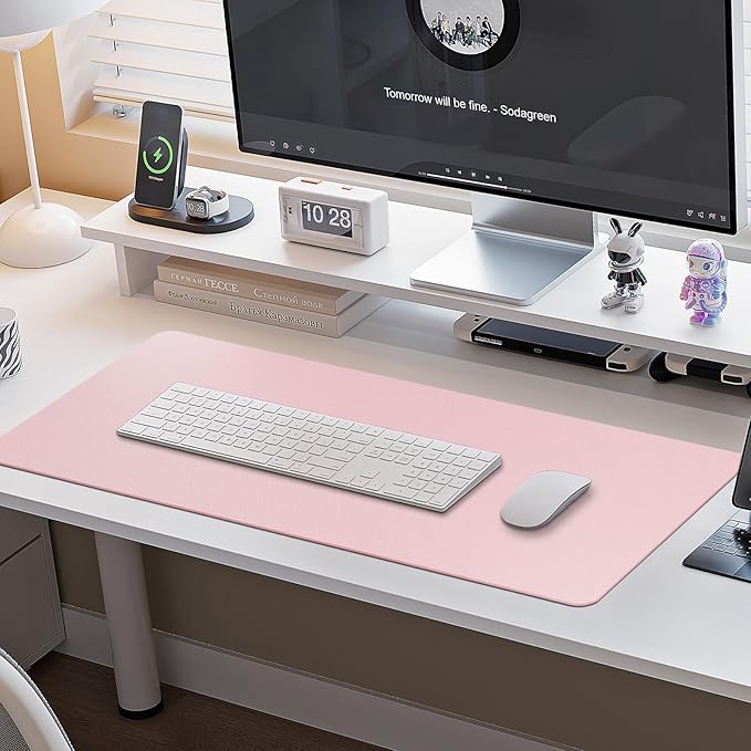 Boutilon Leather Desk Pad Protector, Non-Slip Mouse Pad, Laptop Desk Pad - Image 6