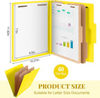 Skyygemm 60 Pcs Classification Folders Letter Size, 2 Divider Pressboard File - Image 2