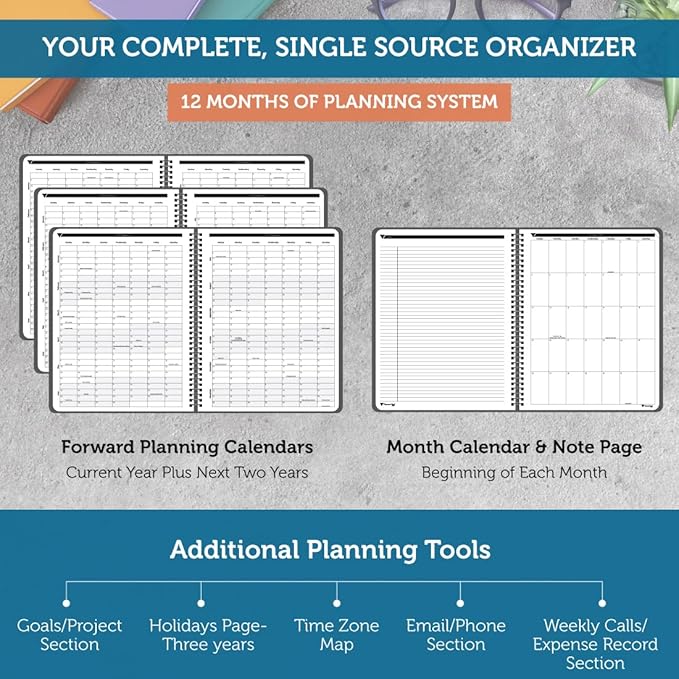 Planner Pad Spiral Bound 3-Tier Funnel Down 12 Month Organizer, October 2025 – - Image 4