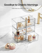 vtopmart 6 pack small clear stackable storage drawers, close-up detail