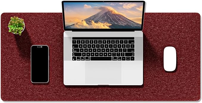 Auhoahsil Felt Desk Mat, Minimalist Large Mouse Pad XL 31.5 x 11.8 in, Desk Matt by Auhoahsil