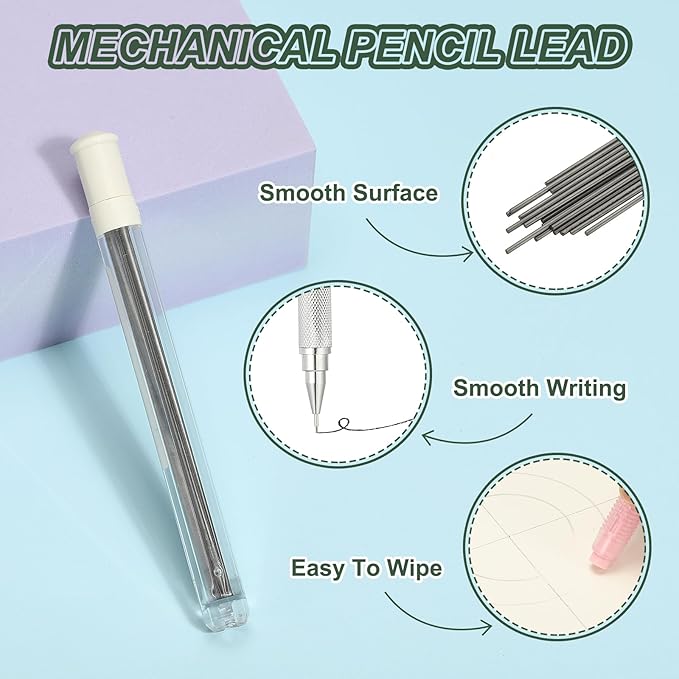PATIKIL 240Pcs 2B Mechanical Pencil Lead, 0.5mm Black Lead Refill Break - Image 3