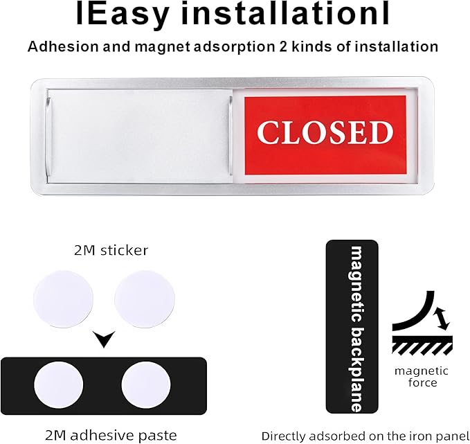 Open Closed Sign Sliding Door Indicator, Open Closed Signs - Image 2