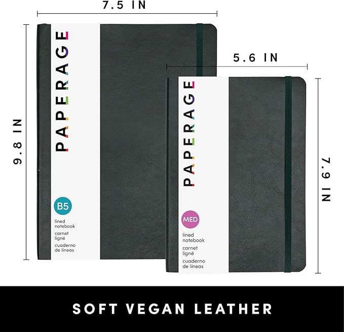 PAPERAGE Softcover Lined Journal Notebook, 160 Pages, Medium College Ruled - Image 2