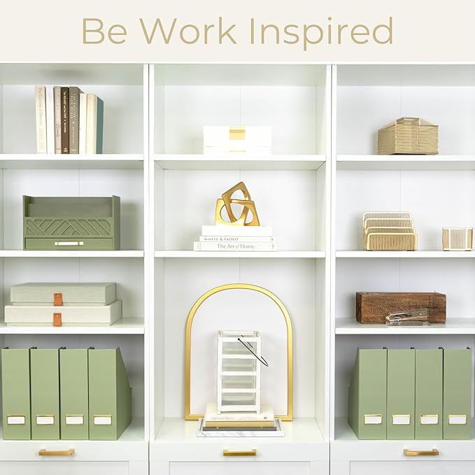 BLU MONACO | Set of 6 Foldable Magazine File Holders in Earth Green | - Image 2