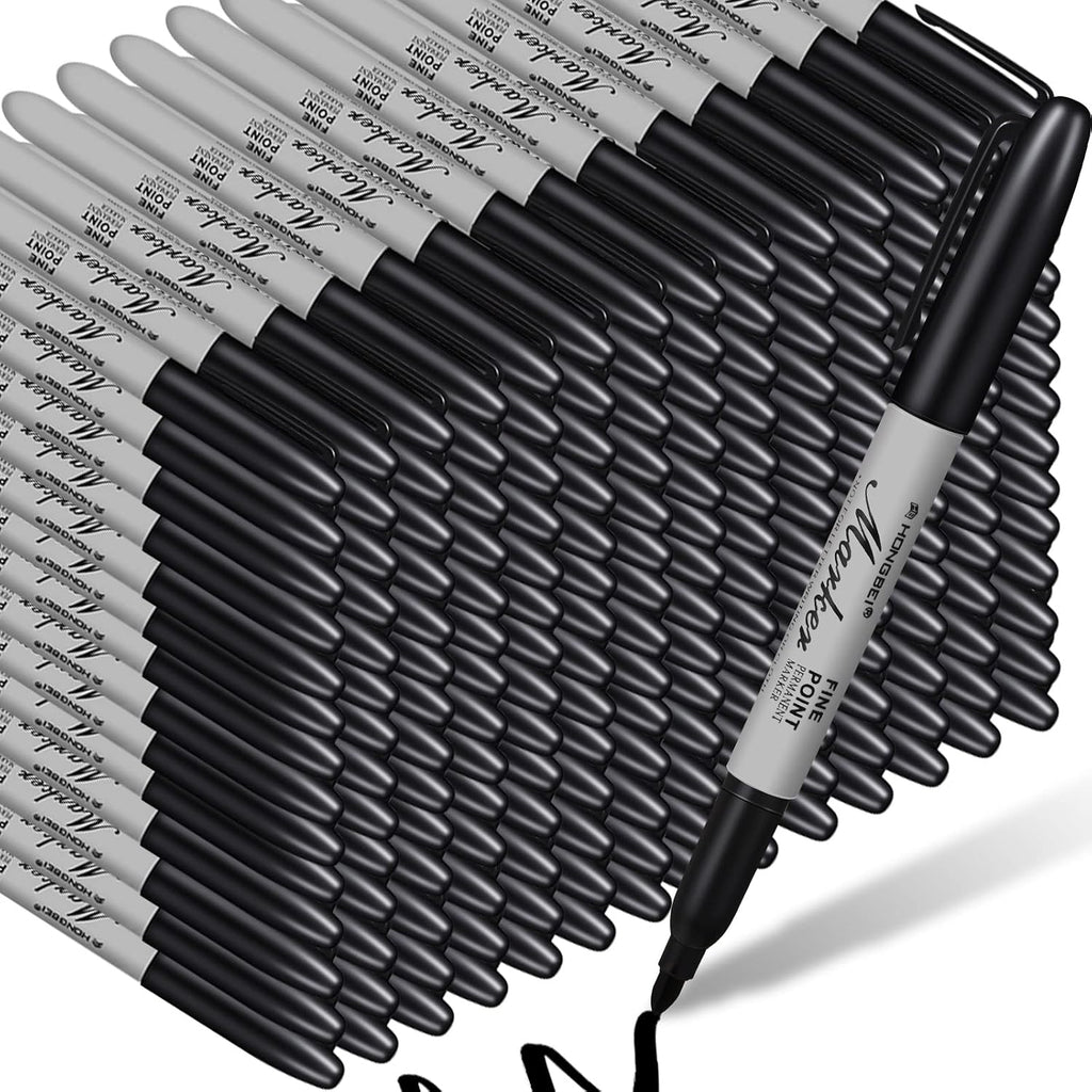 Thenshop 500 Pack Black Permanent Markers Bulk
