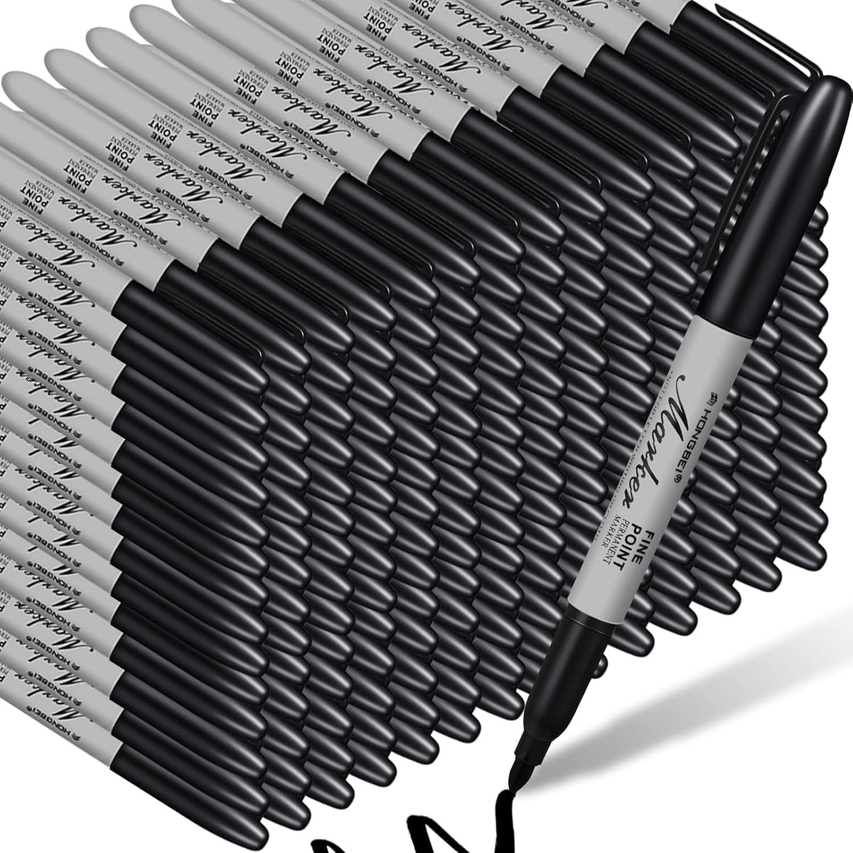 Thenshop 500 Pack Black Permanent Markers Bulk