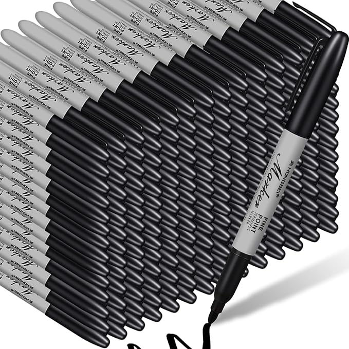 Thenshop 500 Pack Black Permanent Markers Bulk by Thenshop