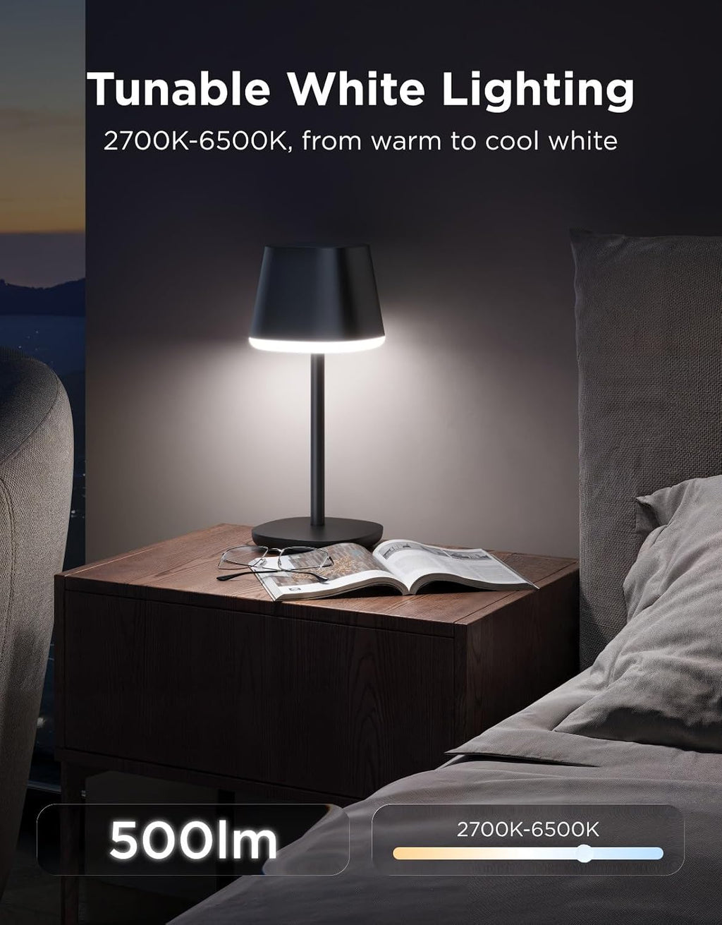 govee smart cordless table lamp classic (no adapter), side view