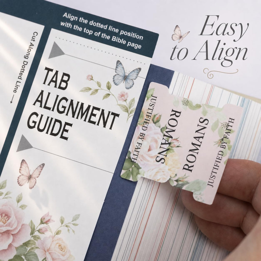 UPAFEXXI-Laminated Bible Tabs with Book Summaries(Floral) | Bible Tabs for Women and Men, Reposition Large Print Stickers, Easy to Read, Easy Navigation, Bible Study Supplies