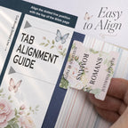 UPAFEXXI-Laminated Bible Tabs with Book Summaries(Floral) | Bible Tabs for Women and Men, Reposition Large Print Stickers, Easy to Read, Easy Navigation, Bible Study Supplies