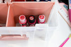 artbin super satchel double deep, 8-compartment box, rose showing dimensions