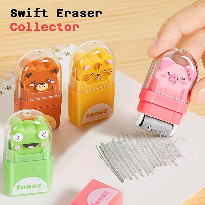 Sooez 12 Pack Pencil Erasers, Cute Animal Eraser - Image 5