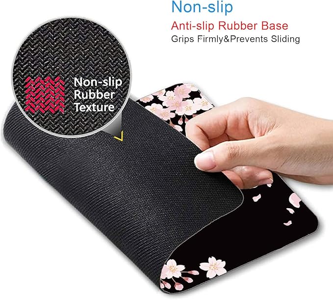 IMAYONDIA Cute Pink Flowers Mouse Pad, Cherry Blossom Mouse Pad, Serene - Image 3