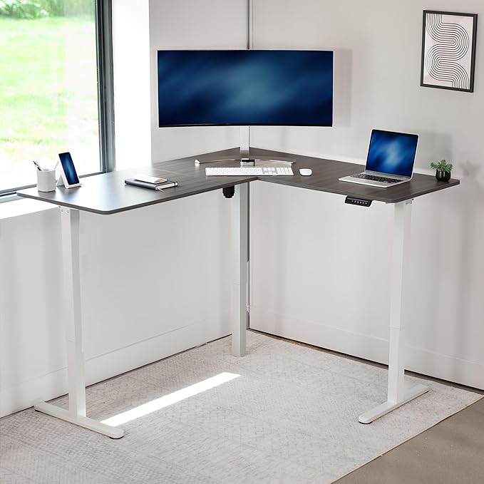 VIVO Electric Corner 63 x 55 inch L-Shaped Standing Desk, Memory Height - Image 8