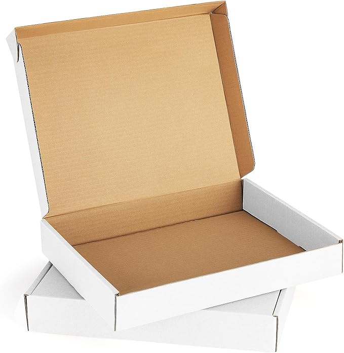 Eupako 13x10x2" White Shipping Boxes Corrugated Box Mailers 20 Pack Cardboard by Eupako