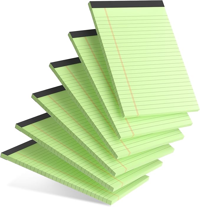AILZFEI 6pcs Small Note Pad 5x8 College Ruled Green Legal Pads Paper Notepads 6 by Unknown