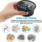 LOQJSS 2PCS Mesh Paper Clip Holder for Desk, Stackable Paper Clip Organizer | Mesh Paperclip Dispenser Organizer with Non-Slip EVA Pad,Paperclip Holder for Office School Binder Box