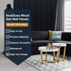neatiease wood panels for wall, 4-piece 120" x, side view