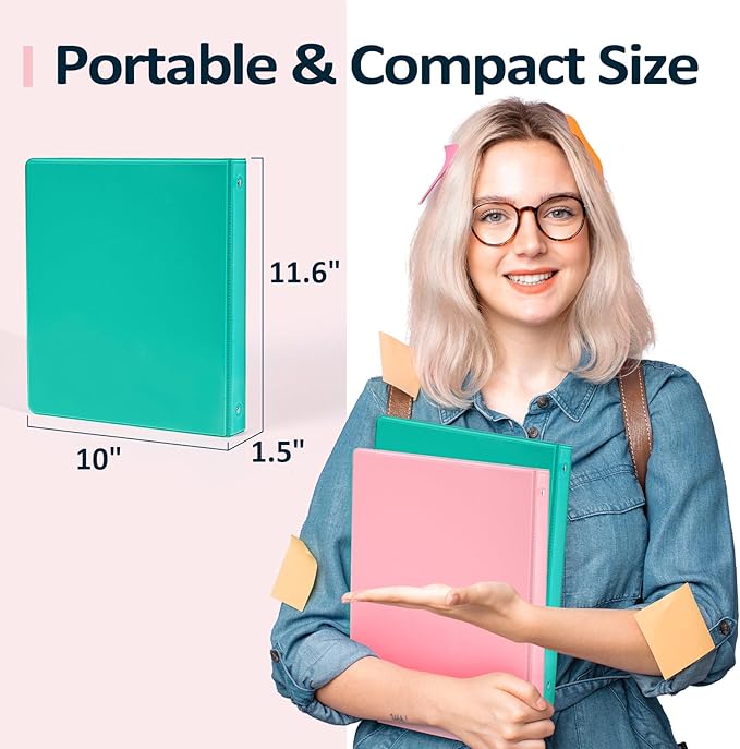 BinderX Extra Durable 1.5 Ring Binder, Round Ring 1.5 Inch Binders, Fits 325 - Image 6