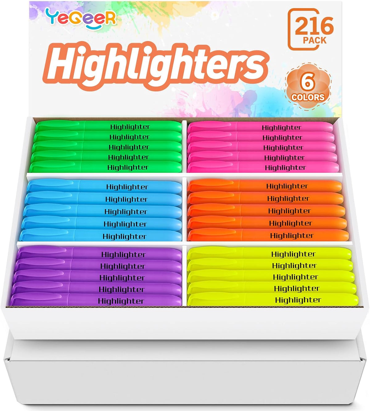 Highlighters, Chisel Tip Dry-Quickly Highlighter Markers, Office Classroom Must