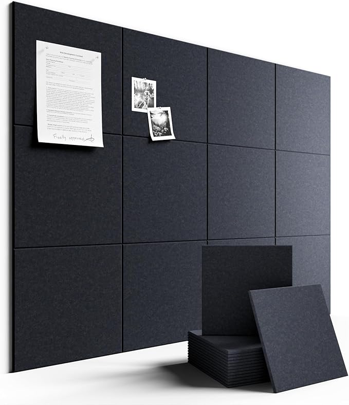 Fluxynara Large Felt Bulletin Board 48" X 36" Cork Board Alternative-12 Pack by FLUXYNARA