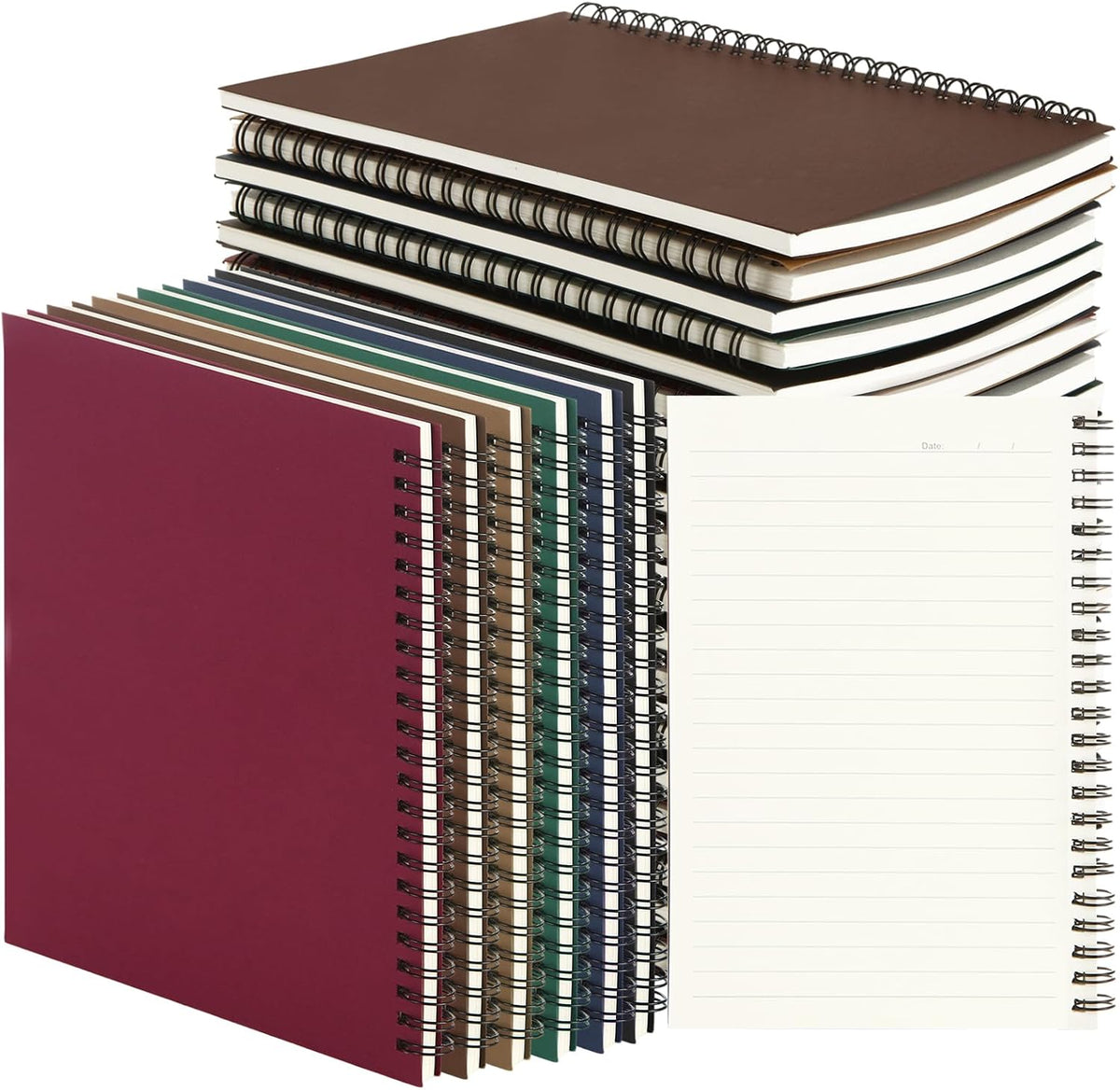 mivide 24 pack a5 spiral notebook, 8.3 x, main product view