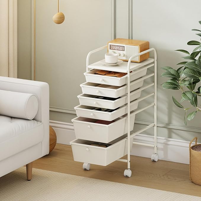 Giantex 6 Storage Drawer Cart Rolling Organizer Cart - Image 9