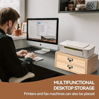 Kirigen Natural Wood Desktop Storage Cabinet -Shallow Type Drawers - Image 6