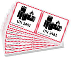 150 Pcs UN3481 Battery Labels Lithium Caution 4.7" X 4.3" | Lithium Ion Transport Caution Labels, Strong Adhesive for Shipping Packages, Fragile Warning Safety Stickers