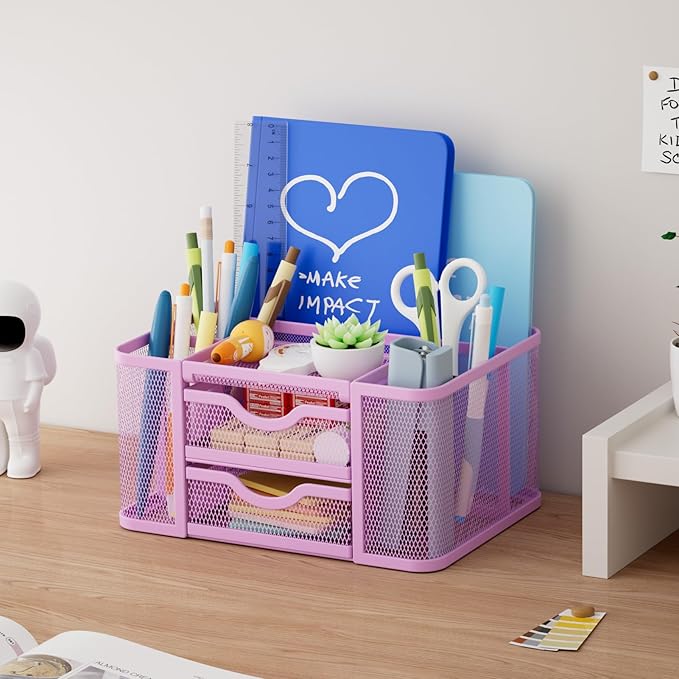 Marbrasse Mesh Desk Organizer, Pen Holder - Image 3