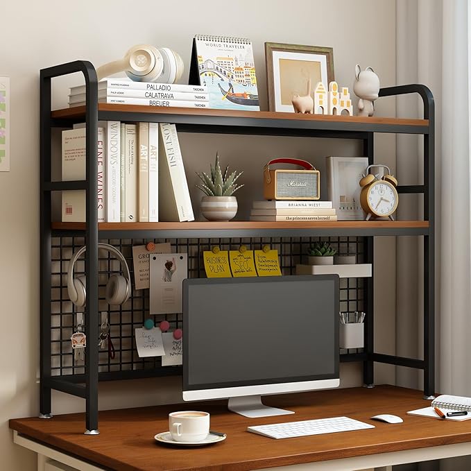 IOTXY 2-Tier Desktop Hutch Bookshelf by IOTXY