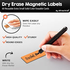 Attractivia Dry Erase Magnetic Labels 2.8 x 1.2 in, Solid Colors, Dry Erase - Image 2