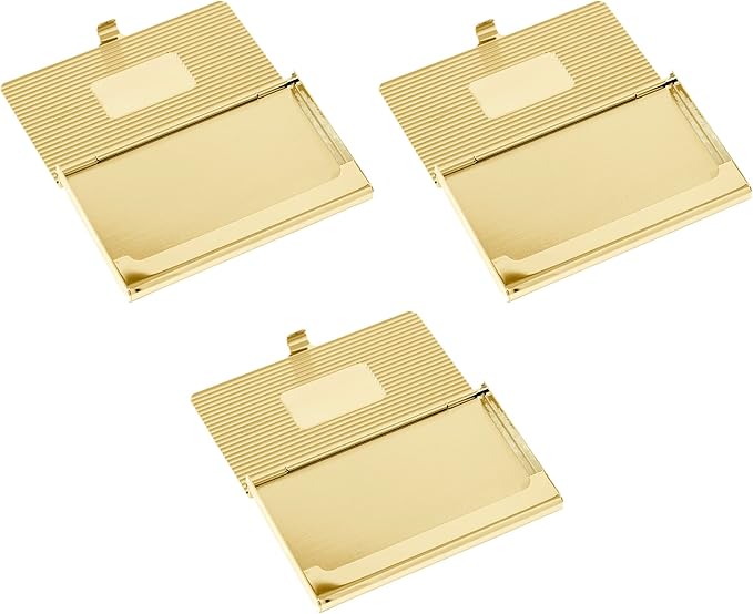 Stephanie Imports Set of 3 Slim & Minimalist Metal Business Card Holder Unisex - Image 2