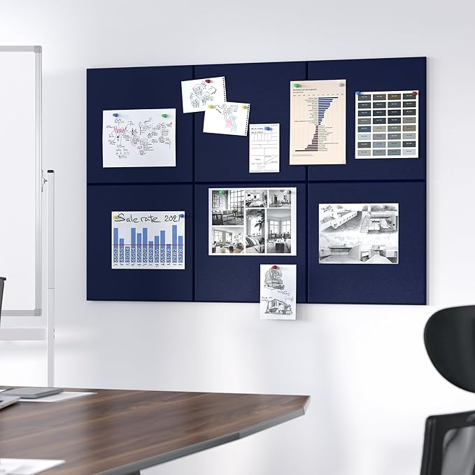 Neatsure Large Cork Board for Wall, 6 Panels Felt Tiles Tack Push Pin Board for - Image 5